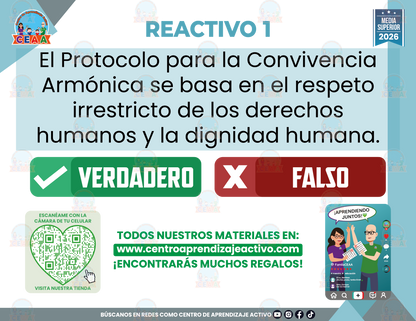 Cuadernillo de Estudio - PROTOCOLO PARA LA CONVIVENCIA ARMÓNICA DEL ESTUDIANTADO EN LOS PLANTELES FEDERALES DE EMS - Verdadero o Falso - Media Superior