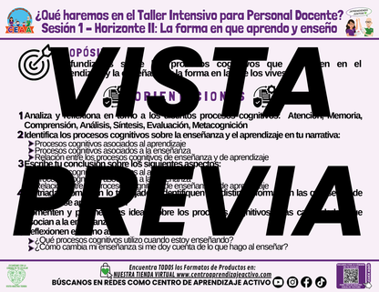 Infografía ¿Qué Haremos en la Sesión 1 del Taller Intensivo? - Horizonte 2