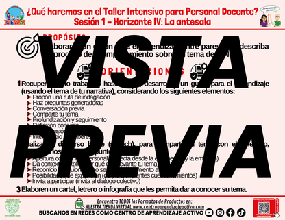 Infografía ¿Qué Haremos en la Sesión 1 del Taller Intensivo? - Horizonte 4