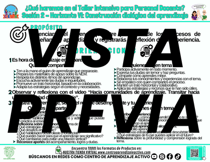 Infografía ¿Qué Haremos en la Sesión 2 del Taller Intensivo? - Horizonte 6