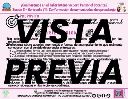 Infografía ¿Qué Haremos en la Sesión 2 del Taller Intensivo? - Horizonte 8