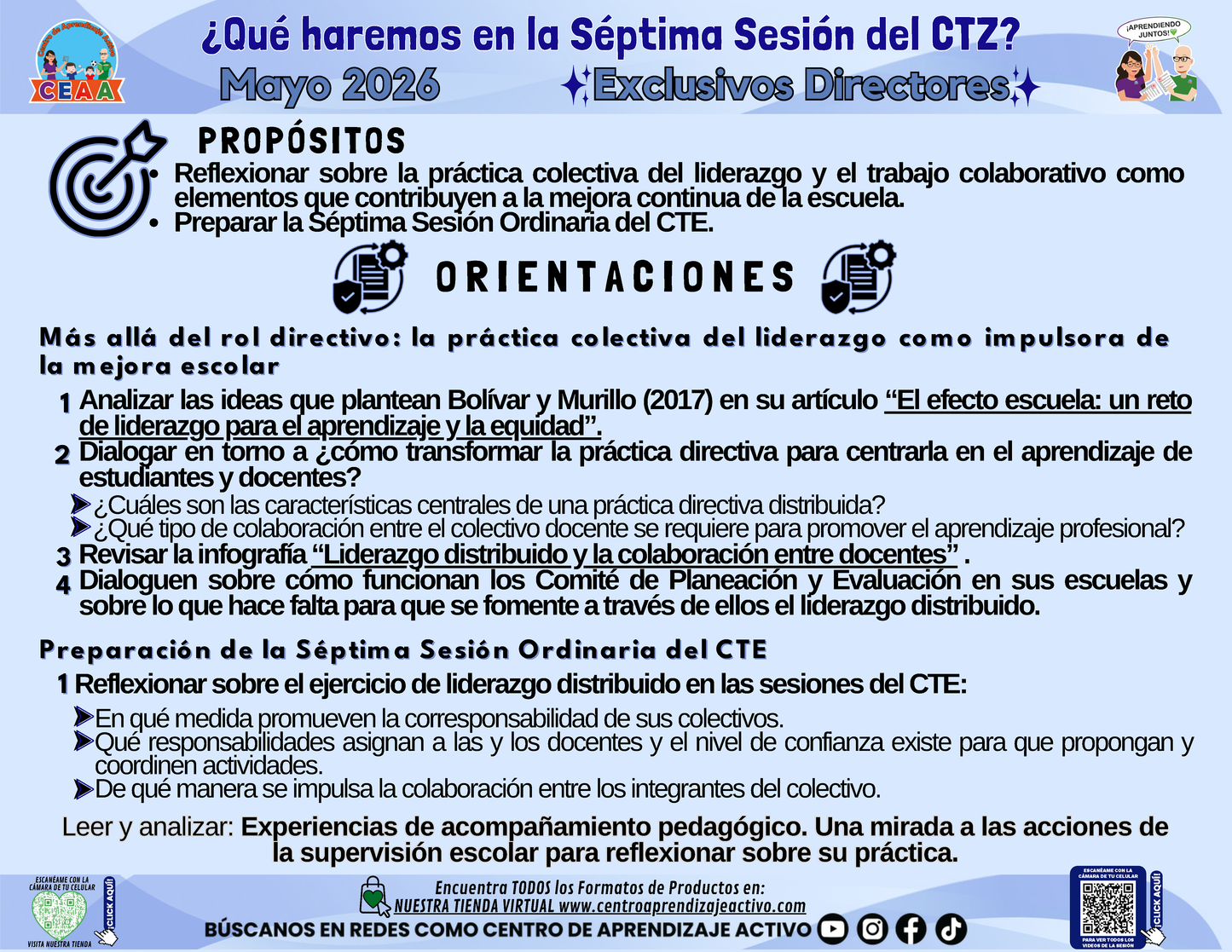 Infografía ¿Qué haremos en la 7° Sesión CTZ? Directivos y Supervisores Mayo 2026