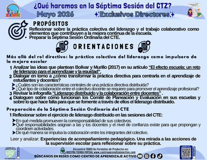 Infografía ¿Qué haremos en la 7° Sesión CTZ? Directivos y Supervisores Mayo 2026