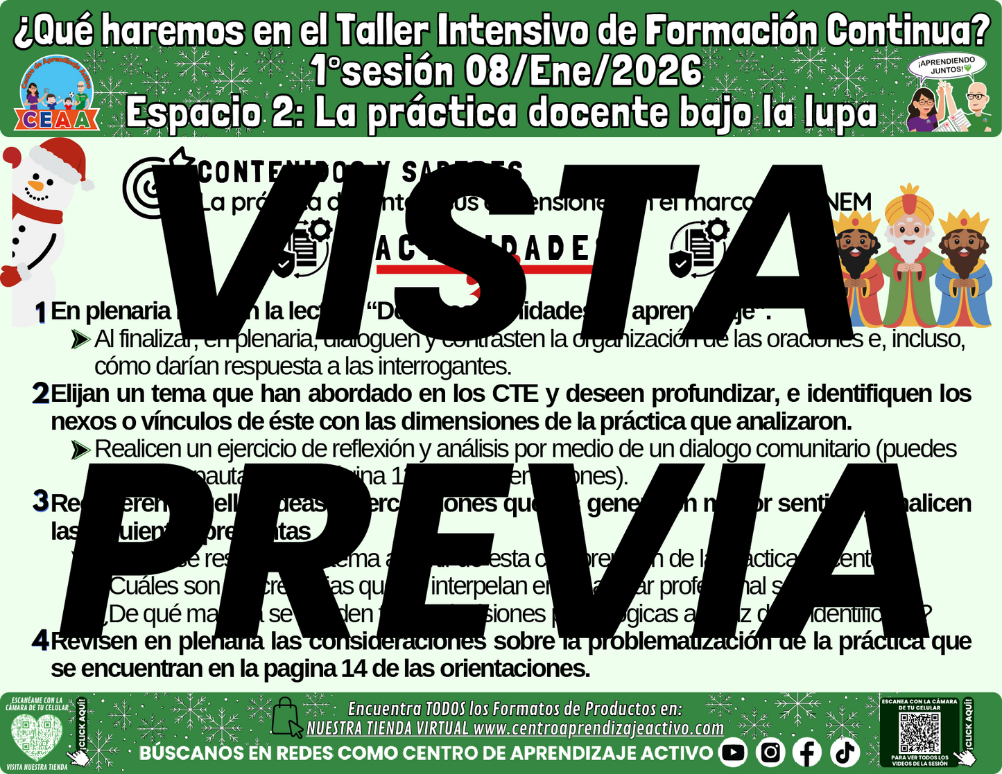 Infografía ¿Qué Haremos en la Sesión 1 del Taller Intensivo de Docentes? Espacio 2 en PDF