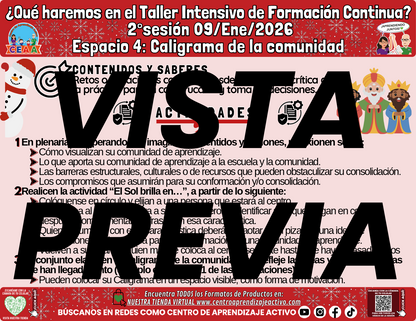Infografía ¿Qué Haremos en la Sesión 2 del Taller Intensivo de Docentes? Espacio 4 en PDF