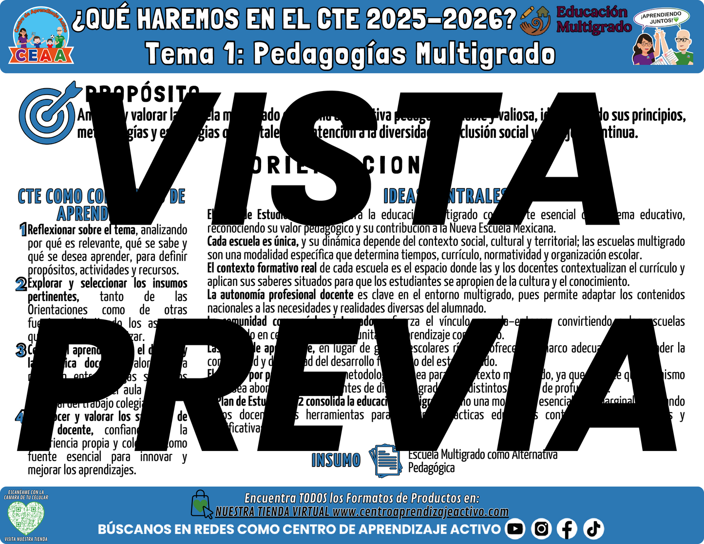 Infografía ¿Qué haremos e la sesión CTE Multigrado Tema 1?