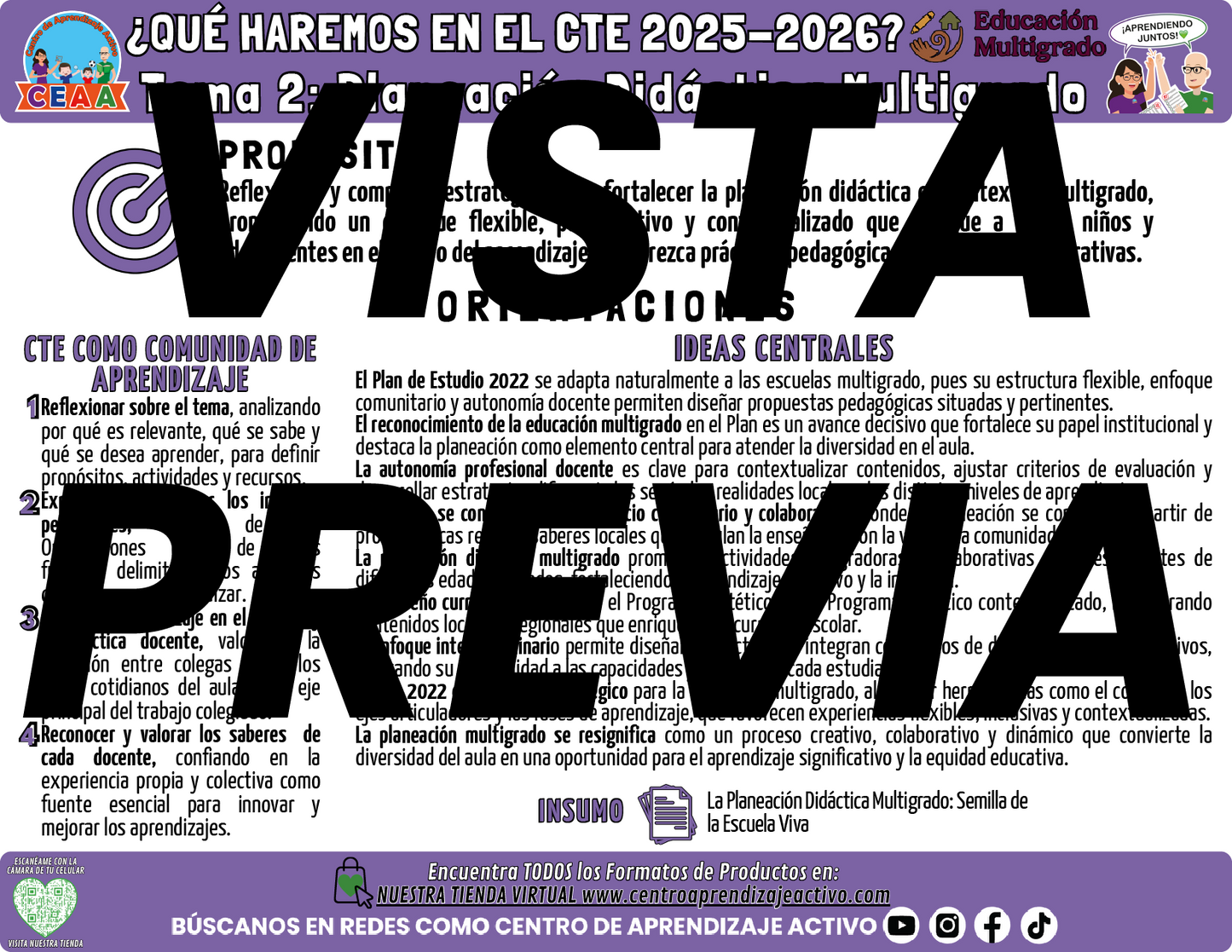 Infografía ¿Qué haremos e la sesión CTE Multigrado Tema 2?