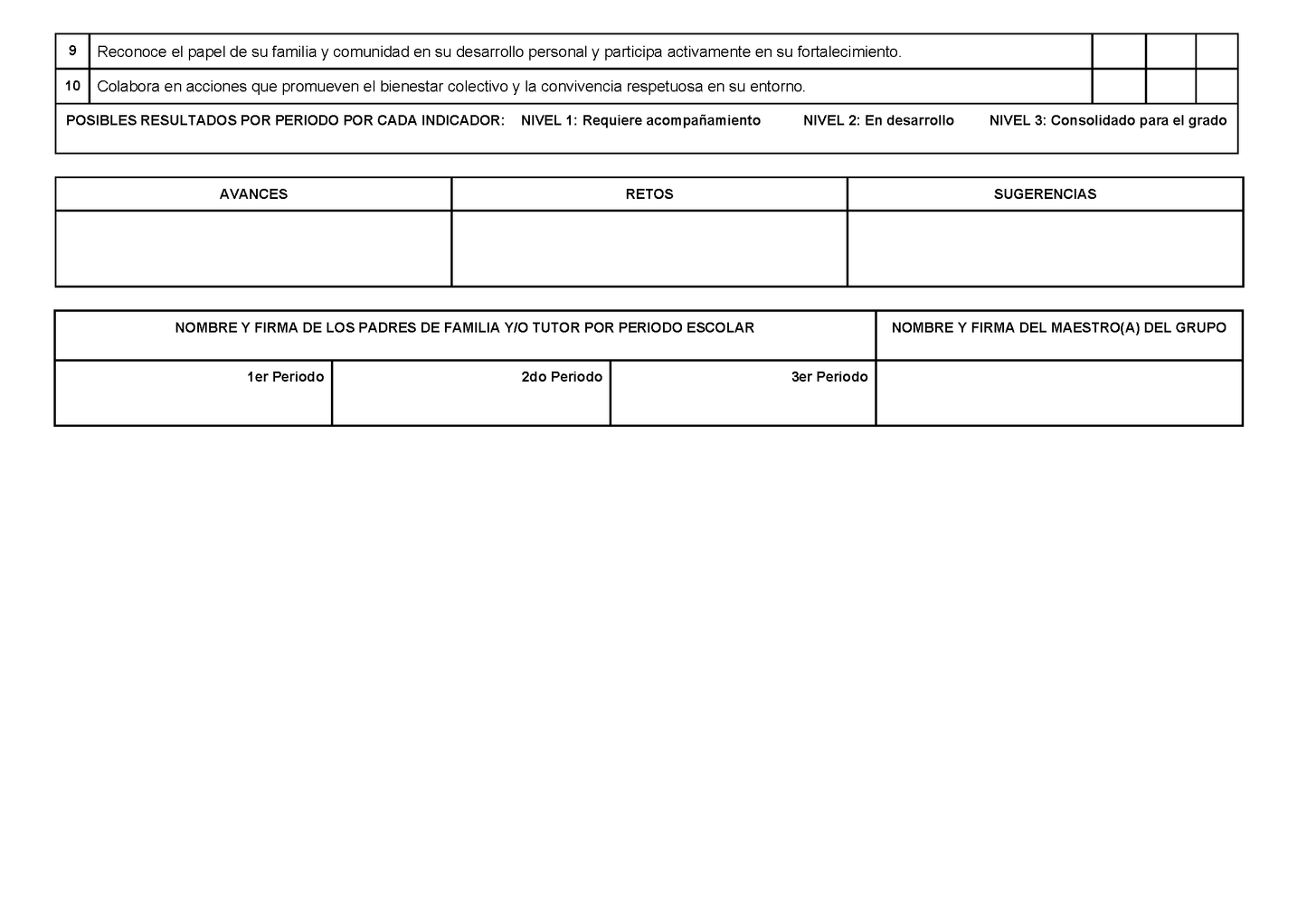 REGISTRO DE EVALUACIÓN FORMATIVA Y ACOMPAÑAMIENTO AL APRENDIZAJE EN TERCER GRADO DE PRIMARIA (Editable en Word)