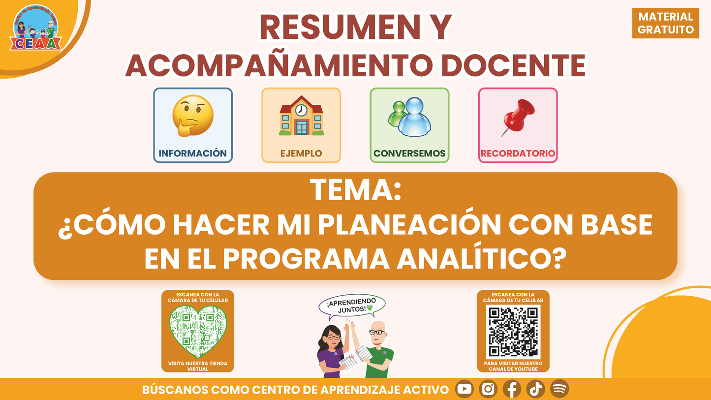 RESUMEN Y ACOMPAÑAMIENTO DOCENTE TEMA: ¿CÓMO HACER MI PLANEACIÓN CON BASE EN EL PROGRAMA ANALÍTICO? en PDF
