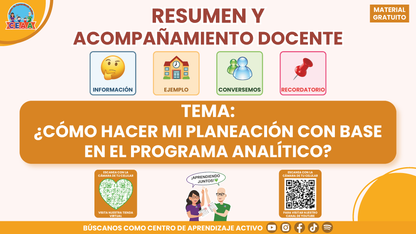 RESUMEN Y ACOMPAÑAMIENTO DOCENTE TEMA: ¿CÓMO HACER MI PLANEACIÓN CON BASE EN EL PROGRAMA ANALÍTICO? en PDF