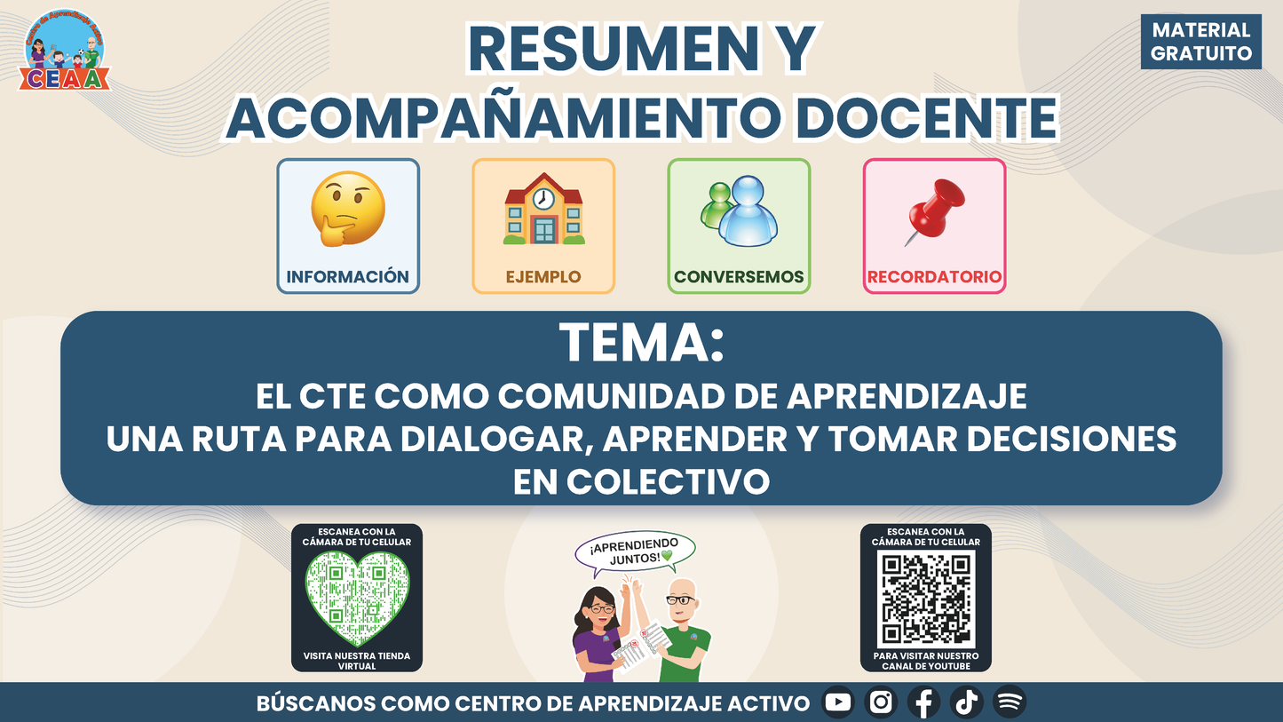 RESUMEN Y ACOMPAÑAMIENTO DOCENTE TEMA: EL CTE COMO COMUNIDAD DE APRENDIZAJE UNA RUTA PARA DIALOGAR, APRENDER Y TOMAR DECISIONES EN COLECTIVO en PDF