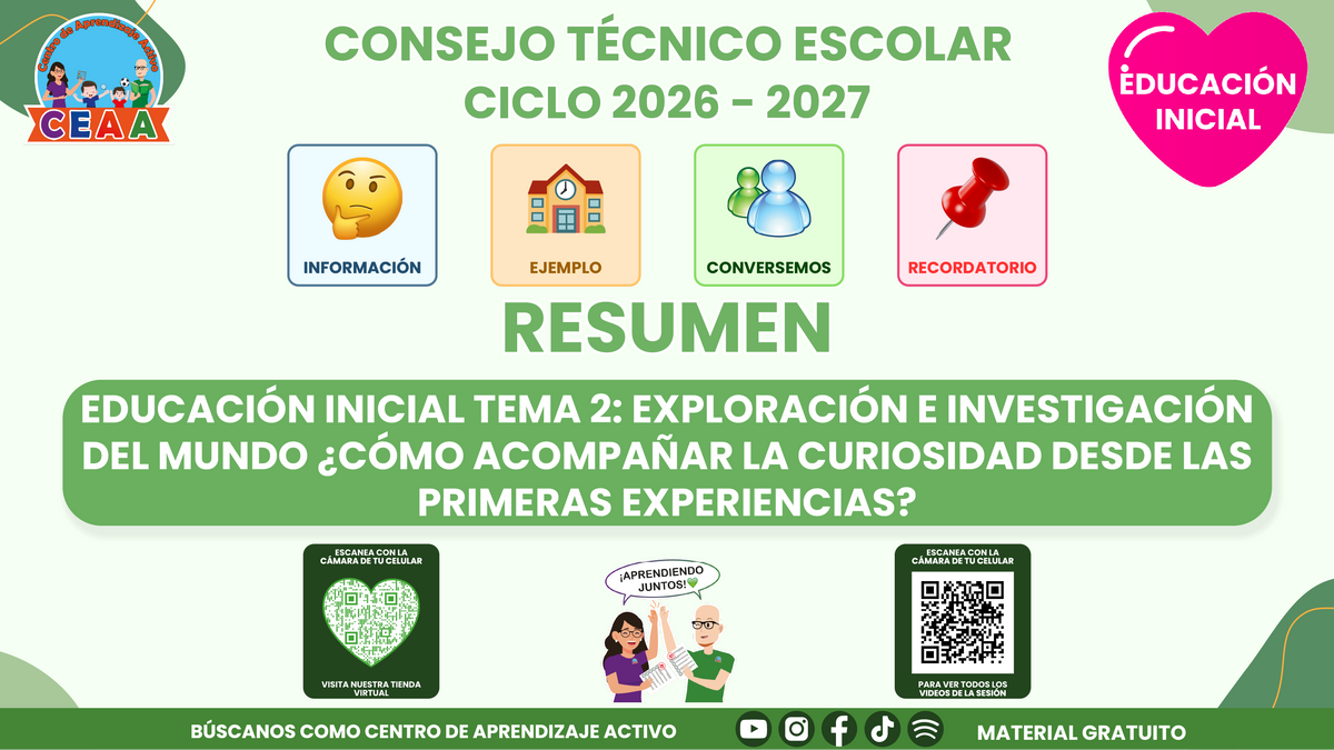 Resumen CTE del Tema 2 Educación Inicial:  EXPLORACIÓN E INVESTIGACIÓN DEL MUNDO EN EDUCACIÓN INICIAL ¿CÓMO ACOMPAÑAR LA CURIOSIDAD DESDE LAS PRIMERAS EXPERIENCIAS? en PDF