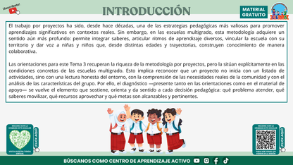 Resumen Gráfico CTE Multigrado TEMA 3: ¿CÓMO ES EL TRABAJO POR PROYECTOS EN AULAS MULTIGRADO? en PDF