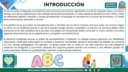 Resumen Gráfico CTE Multigrado TEMA 4: ¿CÓMO ENSEÑAR A LEER Y ESCRIBIR EN AULAS MULTIGRADO CON SENTIDO Y PROPÓSITO? en PDF