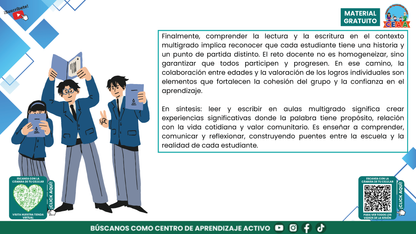 Resumen Gráfico CTE Multigrado TEMA 4: ¿CÓMO ENSEÑAR A LEER Y ESCRIBIR EN AULAS MULTIGRADO CON SENTIDO Y PROPÓSITO? en PDF