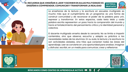 Resumen Gráfico CTE Multigrado TEMA 4: ¿CÓMO ENSEÑAR A LEER Y ESCRIBIR EN AULAS MULTIGRADO CON SENTIDO Y PROPÓSITO? en PDF