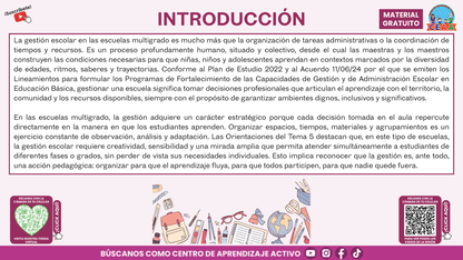 Resumen Gráfico CTE Multigrado TEMA 5: ¿QUÉ ES Y CÓMO SE LOGRA LA GESTIÓN ESCOLAR EN LAS ESCUELAS MULTIGRADO? en PDF