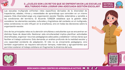 Resumen Gráfico CTE Multigrado TEMA 5: ¿QUÉ ES Y CÓMO SE LOGRA LA GESTIÓN ESCOLAR EN LAS ESCUELAS MULTIGRADO? en PDF