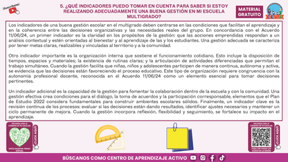 Resumen Gráfico CTE Multigrado TEMA 5: ¿QUÉ ES Y CÓMO SE LOGRA LA GESTIÓN ESCOLAR EN LAS ESCUELAS MULTIGRADO? en PDF