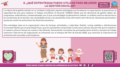 Resumen Gráfico CTE Multigrado TEMA 5: ¿QUÉ ES Y CÓMO SE LOGRA LA GESTIÓN ESCOLAR EN LAS ESCUELAS MULTIGRADO? en PDF