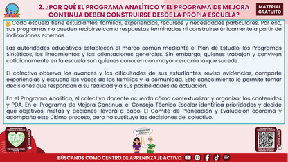 Resumen: CONSEJO CONSEJO TÉCNICO ESCOLAR FASE INTENSIVA CICLO ESCOLAR 2026-2027 - PROGRAMA ANALÍTICO Y PROGRAMA DE MEJORA CONTINUA - ¿EN QUÉ SE PARECEN Y EN QUÉ SON DIFERENTES? en PDF