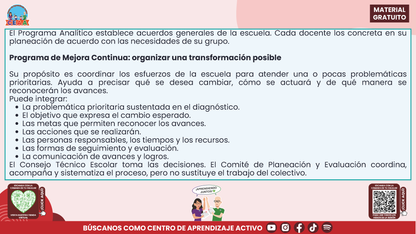 RESUMEN Y ACOMPAÑAMIENTO DOCENTE TEMA: PROGRAMA ANALÍTICO Y PROGRAMA DE MEJORA CONTINUA ¿EN QUÉ SE PARECEN Y EN QUÉ SON DIFERENTES? en PDF