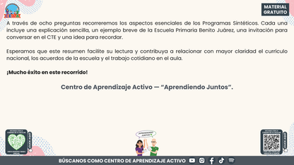 Resumen: CONSEJO CONSEJO TÉCNICO ESCOLAR FASE INTENSIVA CICLO ESCOLAR 2026-2027 - ¿QUÉ SON LOS PROGRAMAS SINTÉTICOS Y CÓMO PODEMOS UTILIZARLOS? En PDF