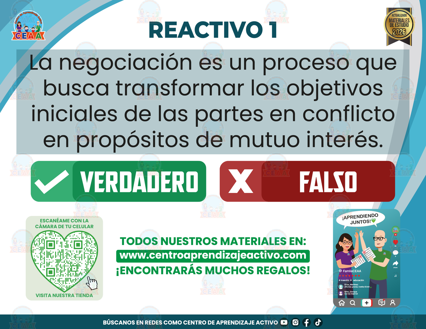 Cuadernillo de Estudio - Resolución de Conflictos en los Centros Escolares - Técnicas - Verdadero o Falso en PDF