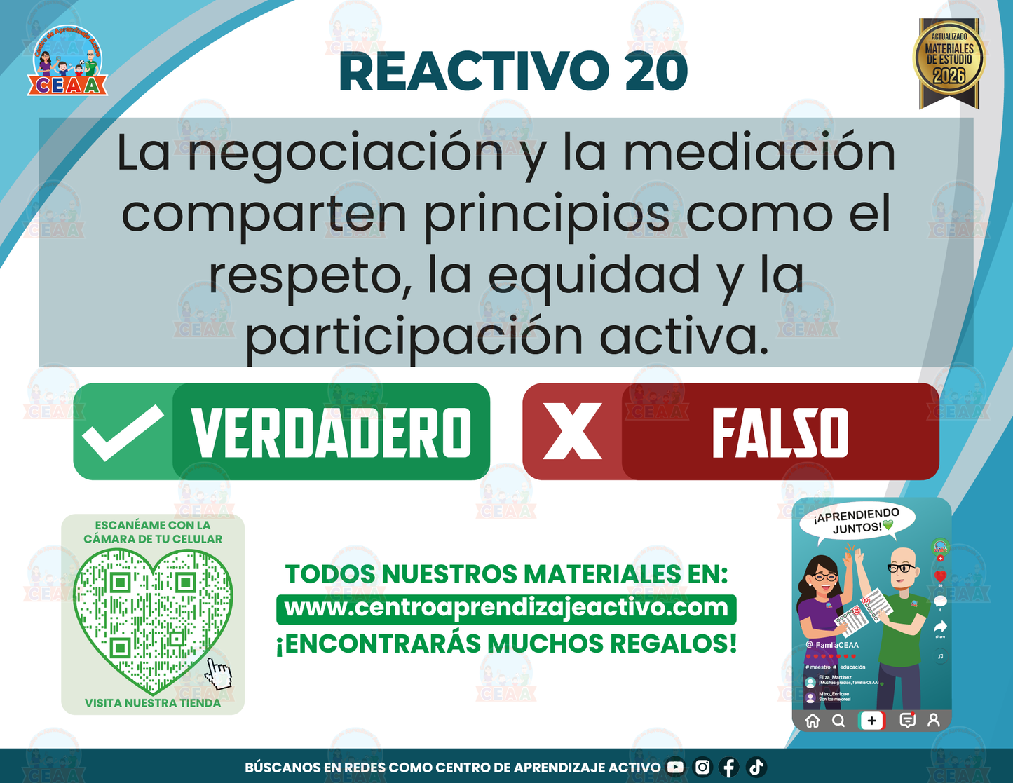 Cuadernillo de Estudio - Resolución de Conflictos en los Centros Escolares - Técnicas - Verdadero o Falso en PDF