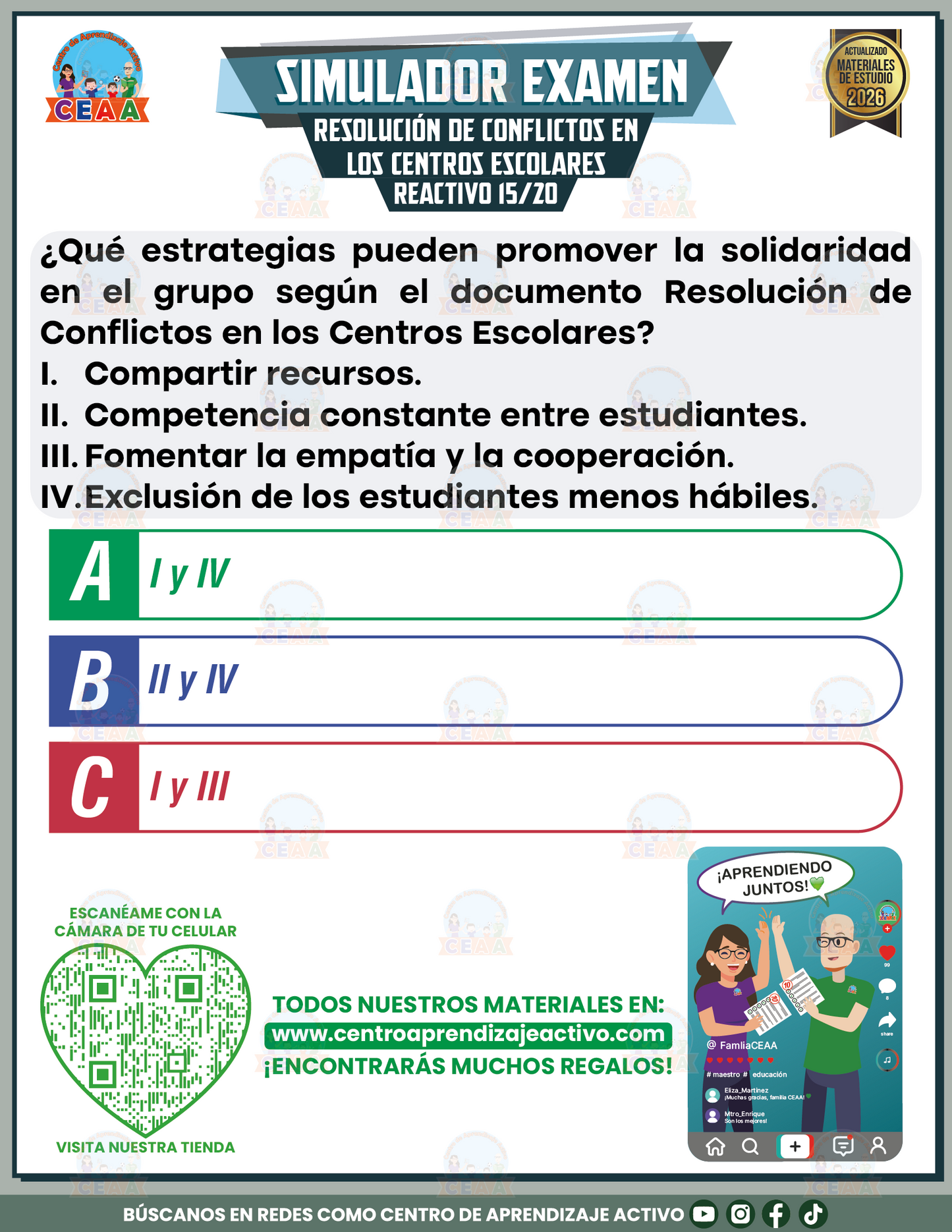 Simulador de Examen - Resolución de Conflictos en los Centros Escolares en PDF