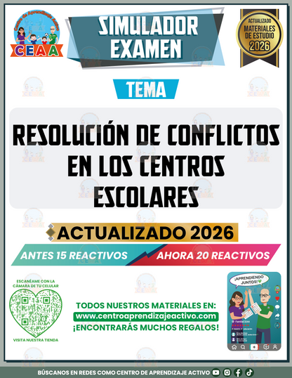 Simulador de Examen - Resolución de Conflictos en los Centros Escolares en PDF