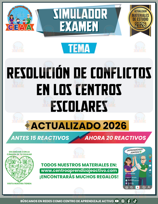 Simulador de Examen - Resolución de Conflictos en los Centros Escolares en PDF