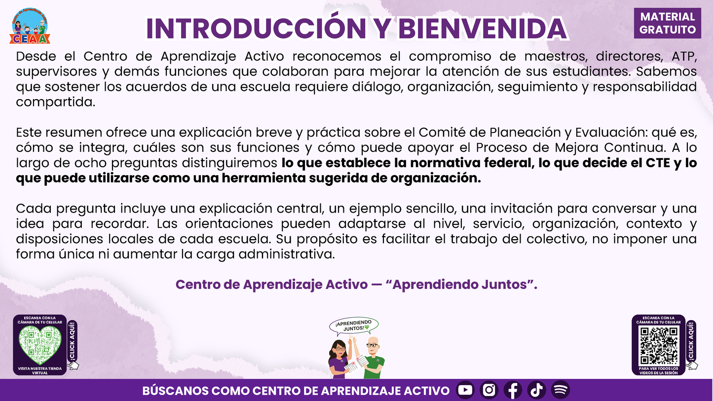 Resumen: CONSEJO CONSEJO TÉCNICO ESCOLAR FASE INTENSIVA CICLO ESCOLAR 2026-2027 - NCOMITÉ DE PLANEACIÓN Y EVALUACIÓN: ¿CÓMO PODEMOS INTEGRARLO EN NUESTRA ESCUELA? En PDF