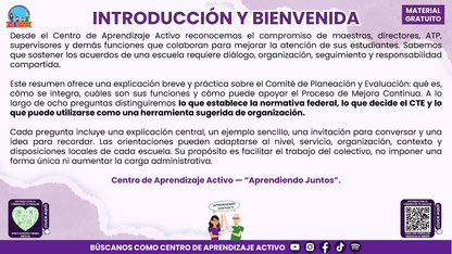 Resumen: CONSEJO CONSEJO TÉCNICO ESCOLAR FASE INTENSIVA CICLO ESCOLAR 2026-2027 - NCOMITÉ DE PLANEACIÓN Y EVALUACIÓN: ¿CÓMO PODEMOS INTEGRARLO EN NUESTRA ESCUELA? En PDF