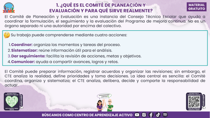 Resumen: CONSEJO CONSEJO TÉCNICO ESCOLAR FASE INTENSIVA CICLO ESCOLAR 2026-2027 - NCOMITÉ DE PLANEACIÓN Y EVALUACIÓN: ¿CÓMO PODEMOS INTEGRARLO EN NUESTRA ESCUELA? En PDF