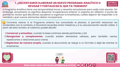 RESUMEN Y ACOMPAÑAMIENTO DOCENTE TEMA: NUESTRO PROGRAMA ANALÍTICO ¿CÓMO CONSTRUIRLO O FORTALECERLO? en PDF