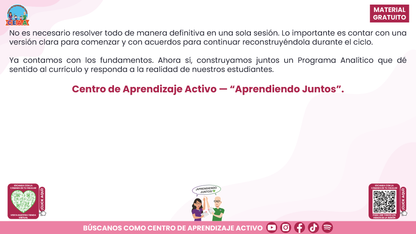 RESUMEN Y ACOMPAÑAMIENTO DOCENTE TEMA: NUESTRO PROGRAMA ANALÍTICO ¿CÓMO CONSTRUIRLO O FORTALECERLO? en PDF