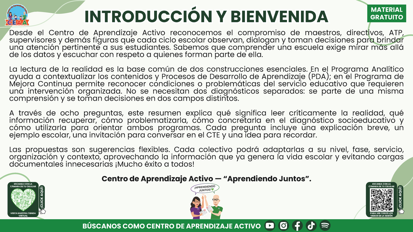RESUMEN Y ACOMPAÑAMIENTO DOCENTE TEMA: LECTURA DE LA REALIDAD EL PUNTO DE PARTIDA DEL PROGRAMA ANALÍTICO Y DEL PROGRAMA DE MEJORA CONTINUA en PDF