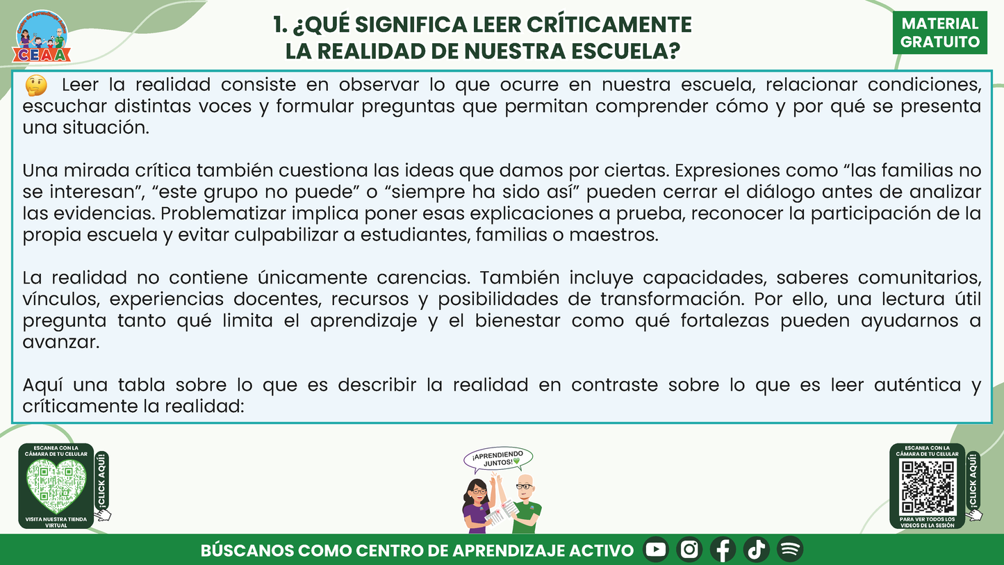 RESUMEN Y ACOMPAÑAMIENTO DOCENTE TEMA: LECTURA DE LA REALIDAD EL PUNTO DE PARTIDA DEL PROGRAMA ANALÍTICO Y DEL PROGRAMA DE MEJORA CONTINUA en PDF