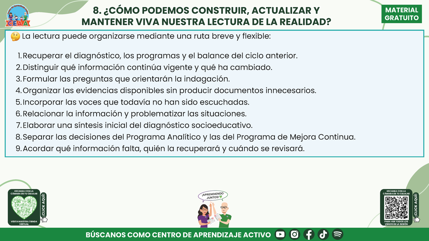 RESUMEN Y ACOMPAÑAMIENTO DOCENTE TEMA: LECTURA DE LA REALIDAD EL PUNTO DE PARTIDA DEL PROGRAMA ANALÍTICO Y DEL PROGRAMA DE MEJORA CONTINUA en PDF