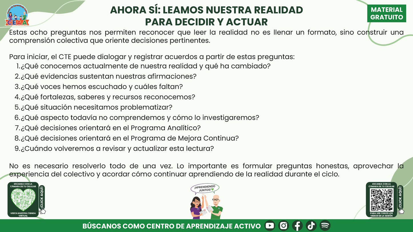 RESUMEN Y ACOMPAÑAMIENTO DOCENTE TEMA: LECTURA DE LA REALIDAD EL PUNTO DE PARTIDA DEL PROGRAMA ANALÍTICO Y DEL PROGRAMA DE MEJORA CONTINUA en PDF
