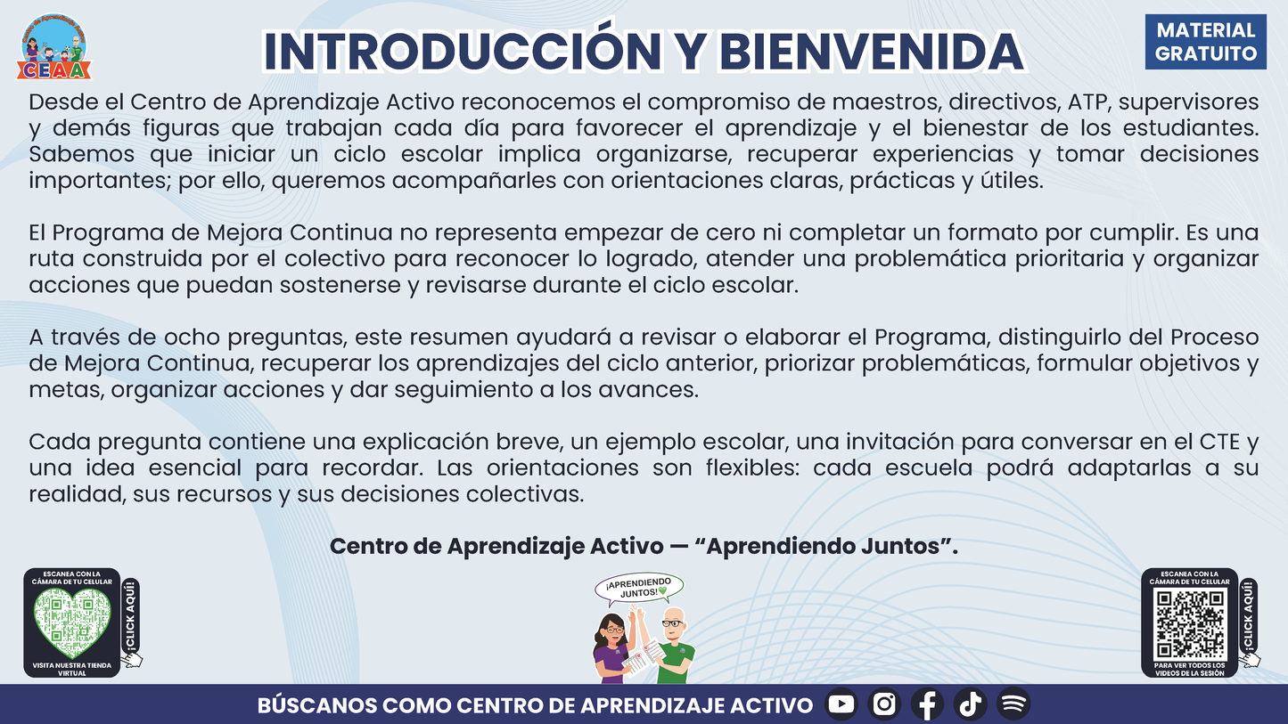 Resumen: NUESTRO PROGRAMA DE MEJORA CONTINUA: ¿CÓMO INICIAMOS SIN PARTIR DE CERO?  Editable en PowerPoint en PDF