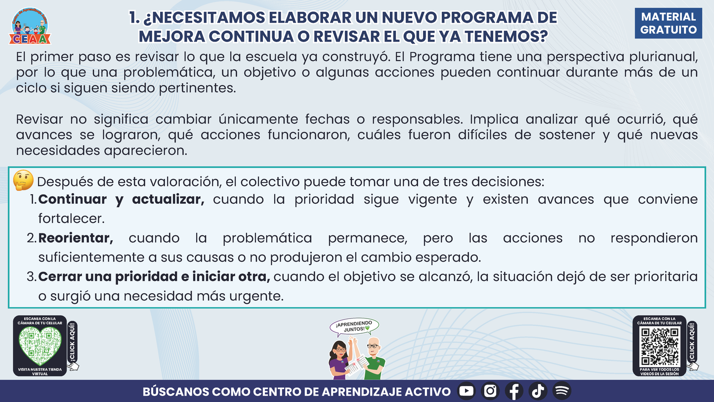 Resumen: NUESTRO PROGRAMA DE MEJORA CONTINUA: ¿CÓMO INICIAMOS SIN PARTIR DE CERO?  Editable en PowerPoint en PDF