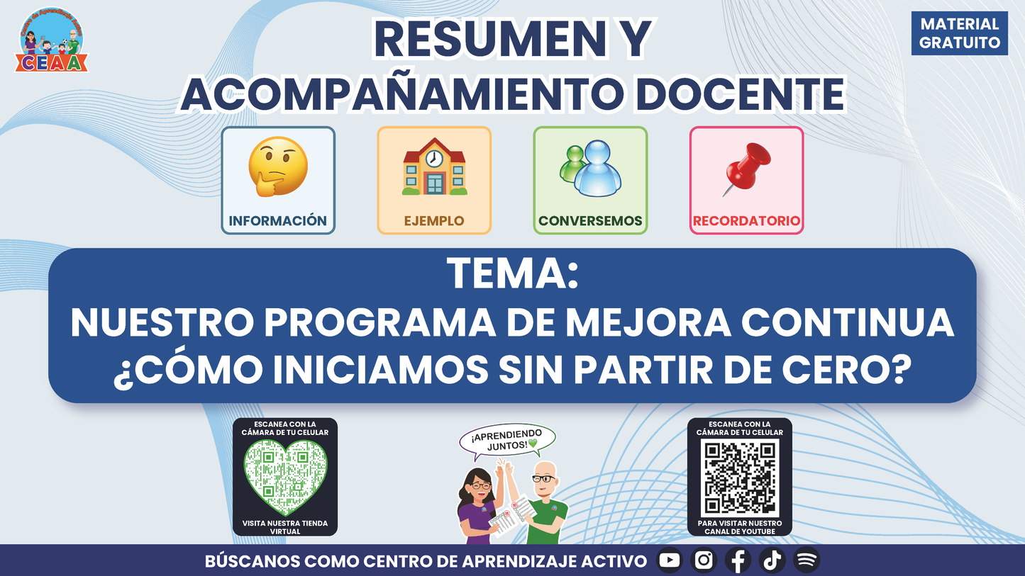 RESUMEN Y ACOMPAÑAMIENTO DOCENTE TEMA: NUESTRO PROGRAMA DE MEJORA CONTINUA ¿CÓMO INICIAMOS SIN PARTIR DE CERO? en PDF