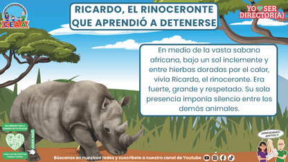 Historias para Directores - Ricardo, el Rinoceronte que Aprendió a Detenerse (Editable en PowerPoint)