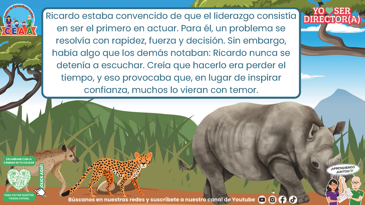 Historias para Directores - Ricardo, el Rinoceronte que Aprendió a Detenerse (Editable en PowerPoint)