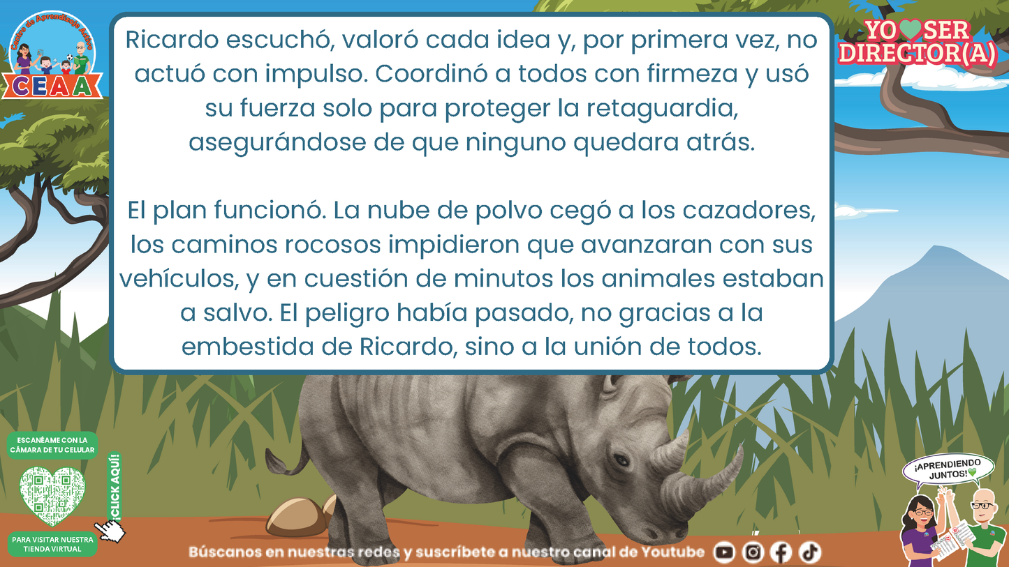 Historias para Directores - Ricardo, el Rinoceronte que Aprendió a Detenerse (Editable en PowerPoint)