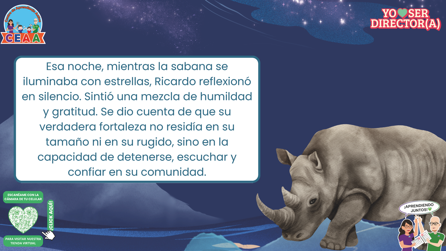 Historias para Directores - Ricardo, el Rinoceronte que Aprendió a Detenerse (Editable en PowerPoint)