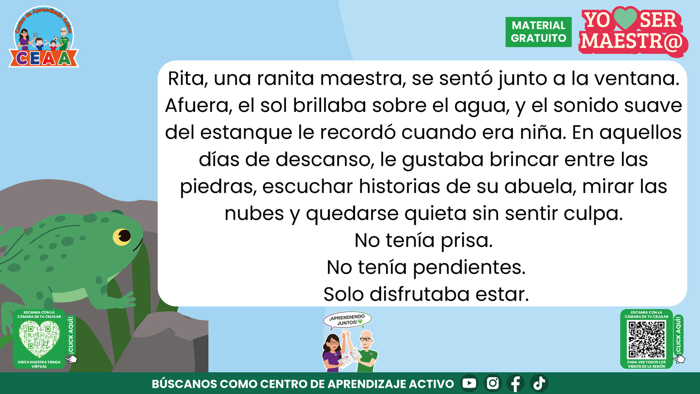 Historias para Maestros - Rita, la ranita maestra y el descanso merecido en PDF