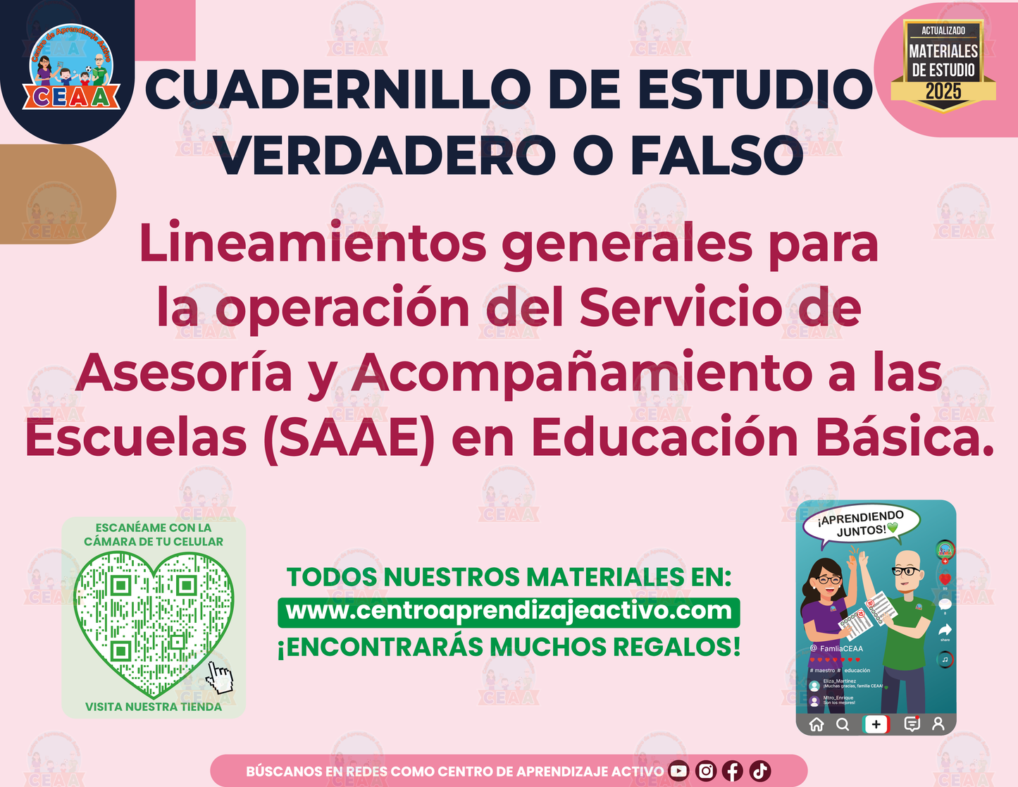 Cuadernillo de Estudio - Lineamientos generales para la operación del Servicio de Asesoría y Acompañamiento a las Escuelas (SAAE) en Educación Básica - Verdadero o Falso